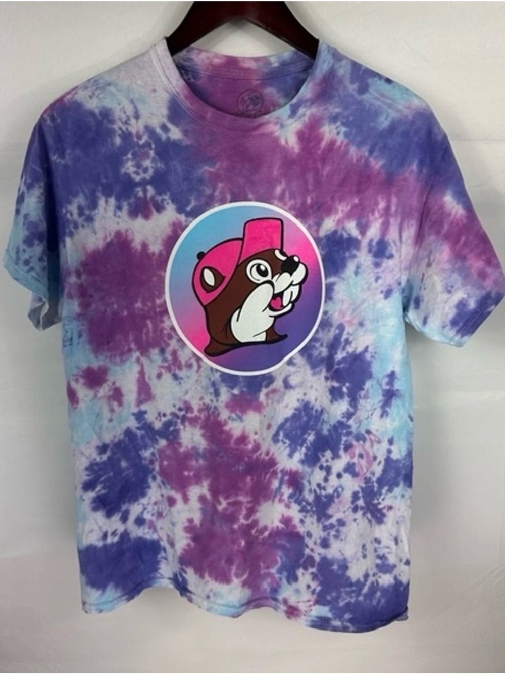 Buc-ee’s T-Shirt Adult Large  Purple / Blue / White Tie Dye Take Me‎ To Buc-ee’s
